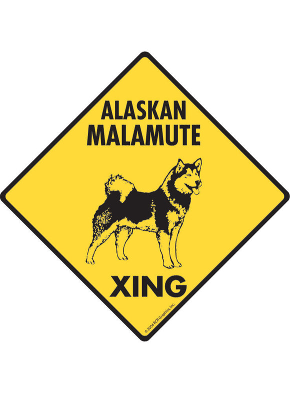 Alaskan Malamute Xing Sign or Sticker
