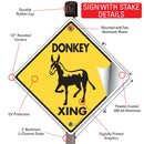 Donkey Xing (Crossing) Horse Signs or Sticker-4