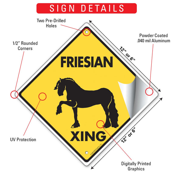 Friesian Xing (Crossing) Horse Signs or Sticker