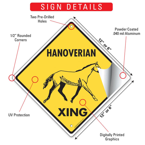 Hanoverian Xing (Crossing) Horse Signs or Sticker