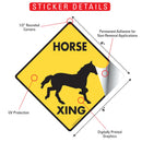 Horse Xing (Crossing) Signs or Sticker-2
