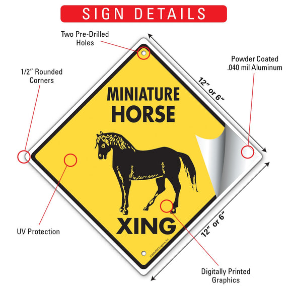 Miniature Horse Xing (Crossing) Signs or Sticker