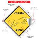 Icelandic Xing (Crossing) Horse Signs or Sticker-3