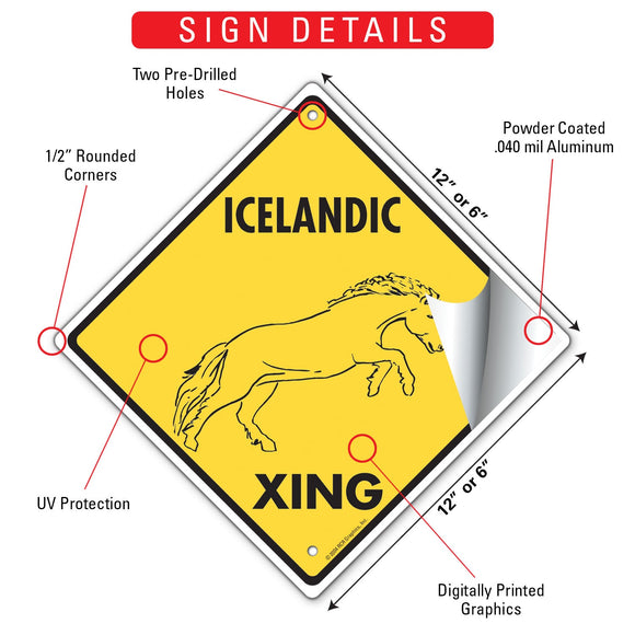 Icelandic Xing (Crossing) Horse Signs or Sticker