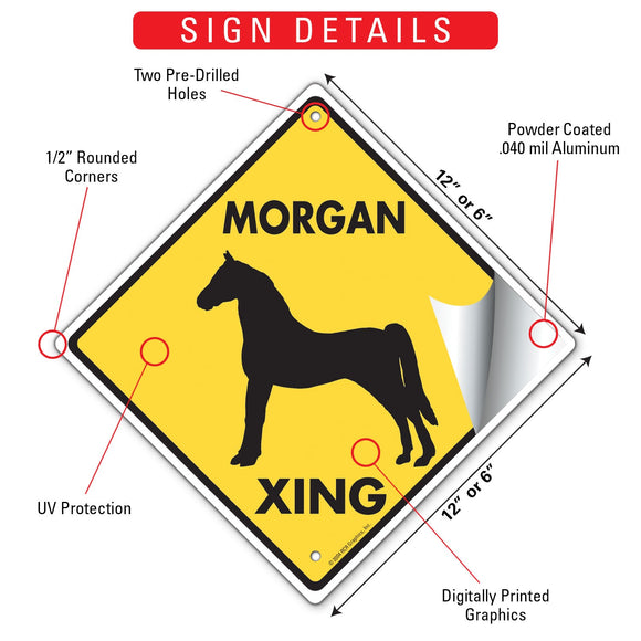 Morgan Xing (Crossing) Horse Signs or Sticker