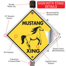 Mustang Xing (Crossing) Horse Signs or Sticker-4