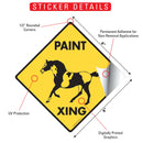 Paint Xing (Crossing) Horse Signs or Sticker-2