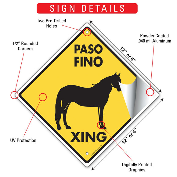Paso Fino Xing (Crossing) Horse Signs or Sticker