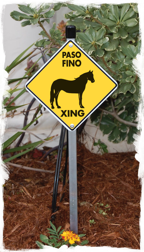 Paso Fino Crossing Horse Aluminum Sign or Vinyl Sticker - Weatherproof Novelty