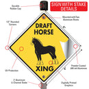 Draft Horse Xing (Crossing) Signs or Sticker-4