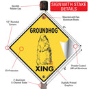 Groundhog Xing (Crossing) Animal Signs or Sticker-4