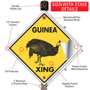 Guinea Xing (Crossing) Bird Signs or Sticker-4
