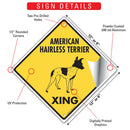 American Hairless Terrier Xing (Crossing) Dog Signs & Sticker-3