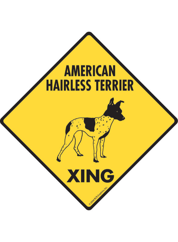 American Hairless Terrier Xing Sign or Sticker