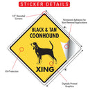 Black & Tan Coonhound Xing (Crossing) Dog Signs or Sticker-2