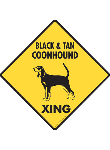 Black and Tan Coonhound Xing Sign or Sticker