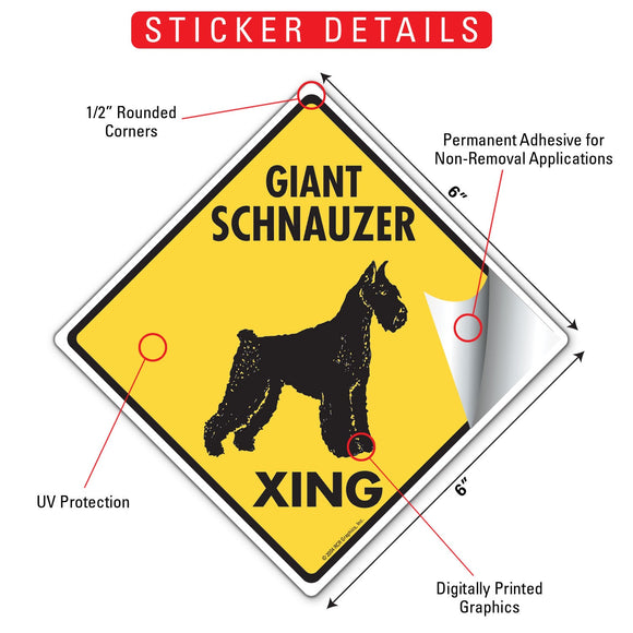 Giant Schnauzer Xing (Crossing) Dog Signs or Sticker