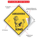 Labradoodle Xing (Crossing) Dog Signs or Sticker-2