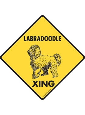 Labradoodle Xing Sign or Sticker