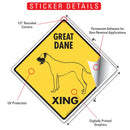 Great Dane Xing (Crossing) Dog Signs or Sticker-2