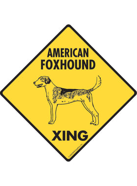 American Foxhound Xing Sign or Sticker