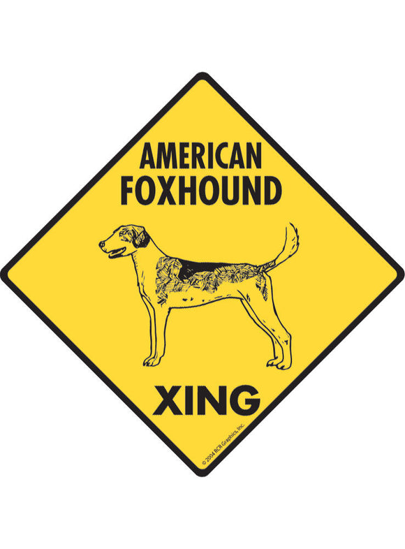 American Foxhound Xing Sign or Sticker