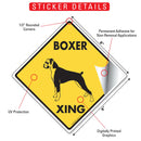 Boxer (Natural Ears) Xing (Crossing) Dog Signs or Sticker-2