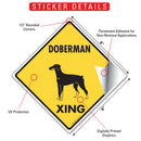 Doberman Pinscher Xing (Crossing) Dog Signs or Sticker-2