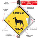 Doberman Pinscher Xing (Crossing) Dog Signs or Sticker-4