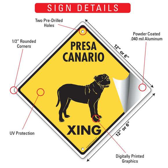 Presa Canario Xing (Crossing) Dog Signs or Sticker
