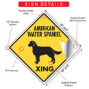 American Water Spaniel Xing (Crossing) Dog Signs or Sticker-3