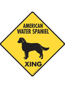 American Water Spaniel Xing Sign or Sticker