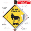 Belgian Tervuren Xing (Crossing) Dog Signs or Sticker-4