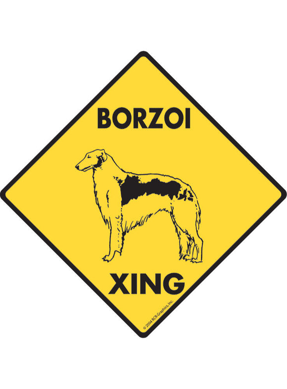Borzoi Xing Sign or Sticker