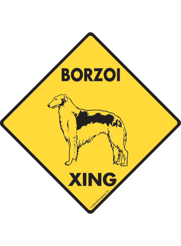 Borzoi Xing Sign or Sticker
