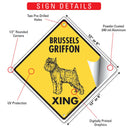 Brussels Griffon Xing (Crossing) Dog Signs or Sticker-3