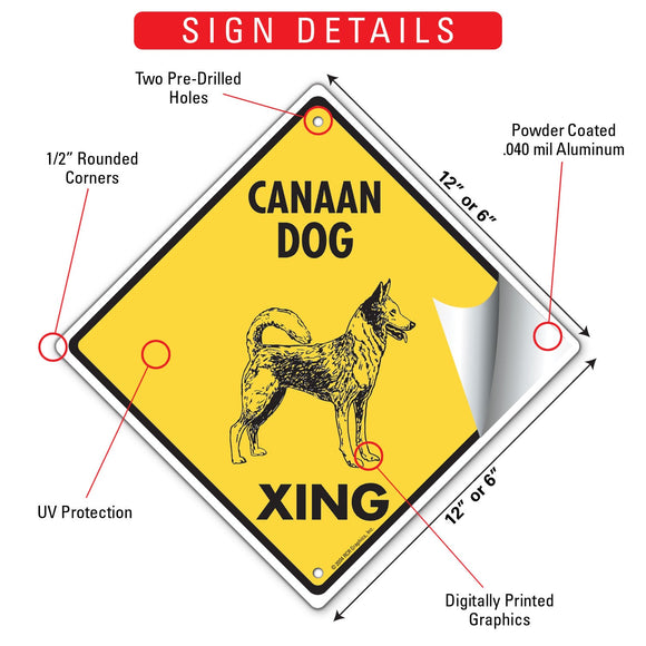 Canaan Dog Xing (Crossing) Signs or Sticker