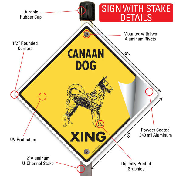 Canaan Dog Xing (Crossing) Signs or Sticker