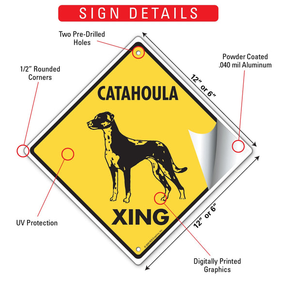 Catahoula Xing (Crossing) Dog Signs or Sticker