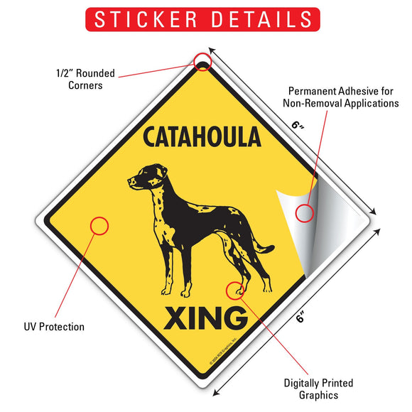 Catahoula Xing (Crossing) Dog Signs or Sticker