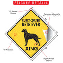 Curly-Coated Retriever Xing (Crossing) Dog Signs or Sticker-2