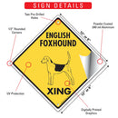 English Foxhound Xing (Crossing) Dog Signs or Sticker-3