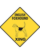 English Foxhound Xing Sign or Sticker