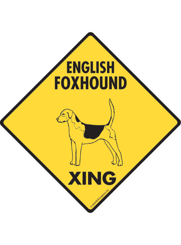 English Foxhound Xing Sign or Sticker