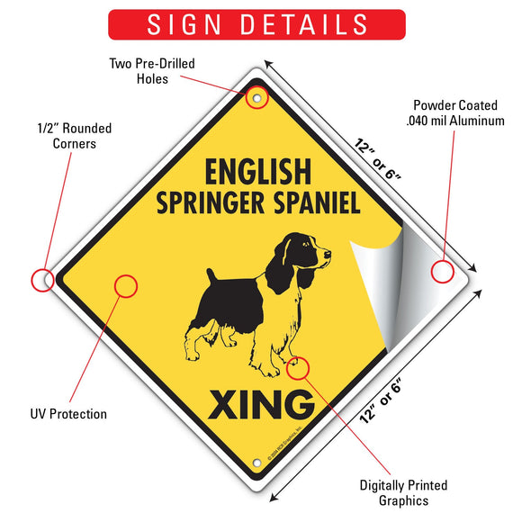 English Springer Spaniel Xing (Crossing) Signs or Sticker