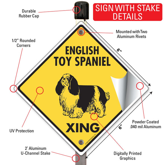 English Toy Spaniel Xing (Crossing) Dog Signs or Sticker