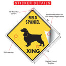 Field Spaniel Xing (Crossing) Dog Signs or Sticker-2