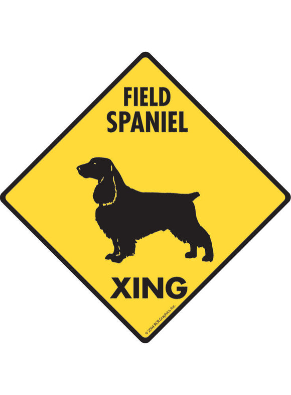 Field Spaniel Xing Sign or Sticker