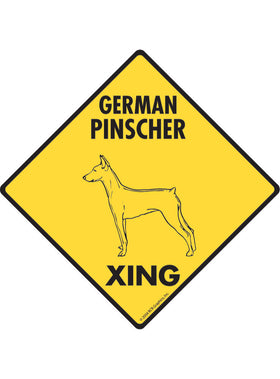 German Pinscher Xing Aluminum Sign or Sticker