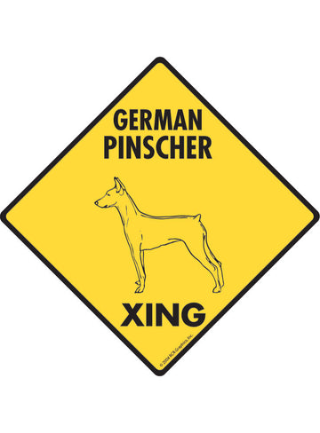 German Pinscher Xing Aluminum Sign or Sticker
